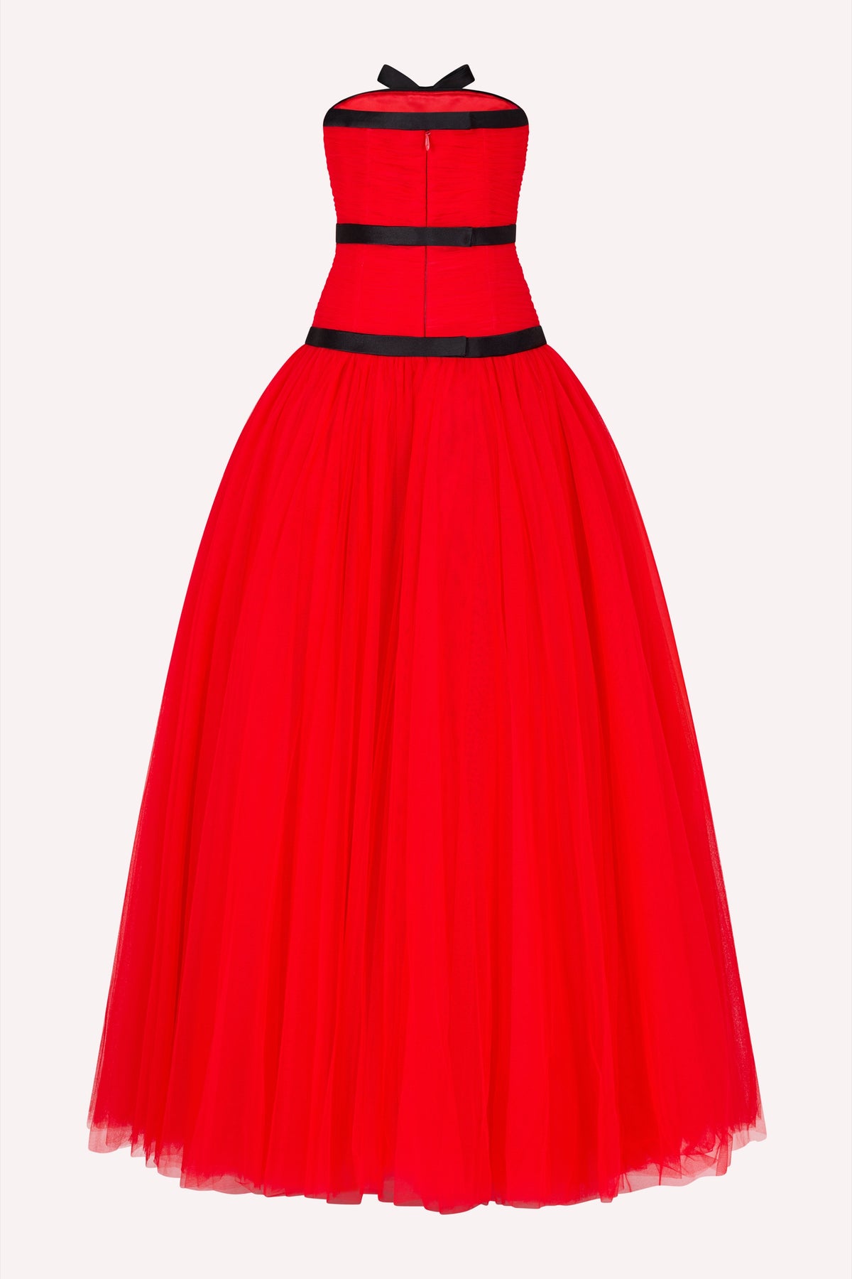 Three Bow Dress - Red/Black