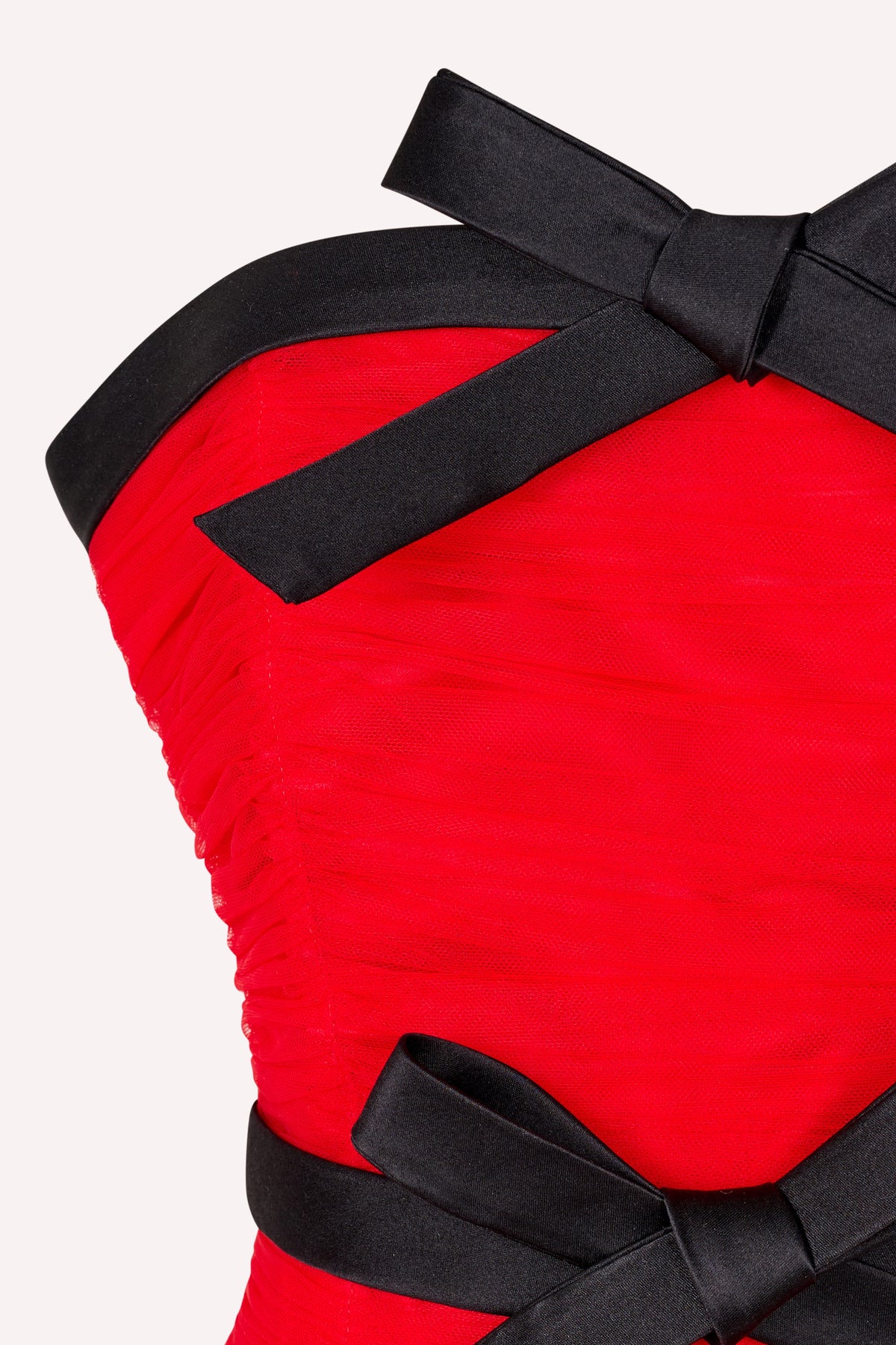 Three Bow Dress - Red/Black