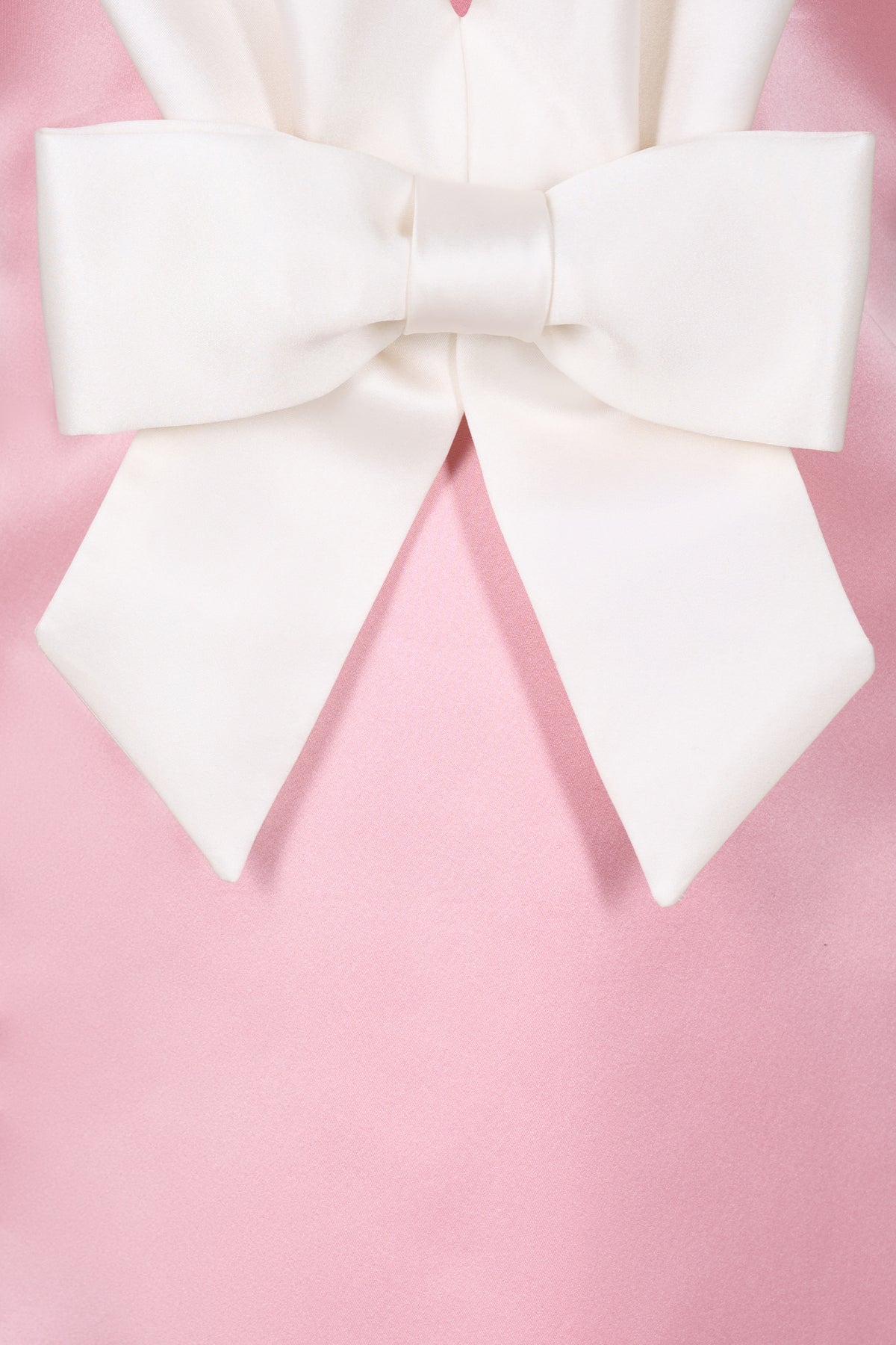 Runway Bow Dress Long Pink Satin