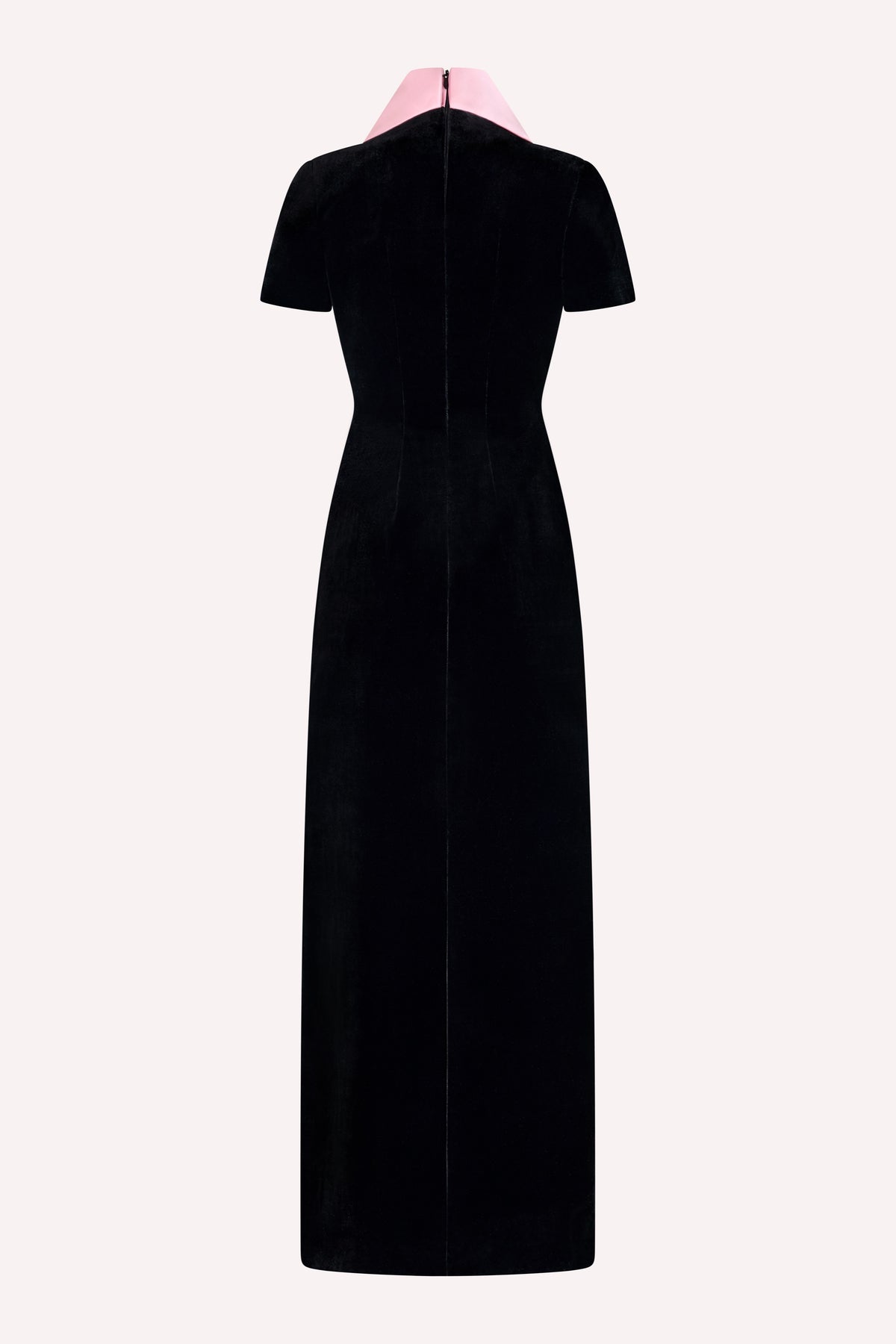 Runway Bow Dress Long Velvet Black/Pink