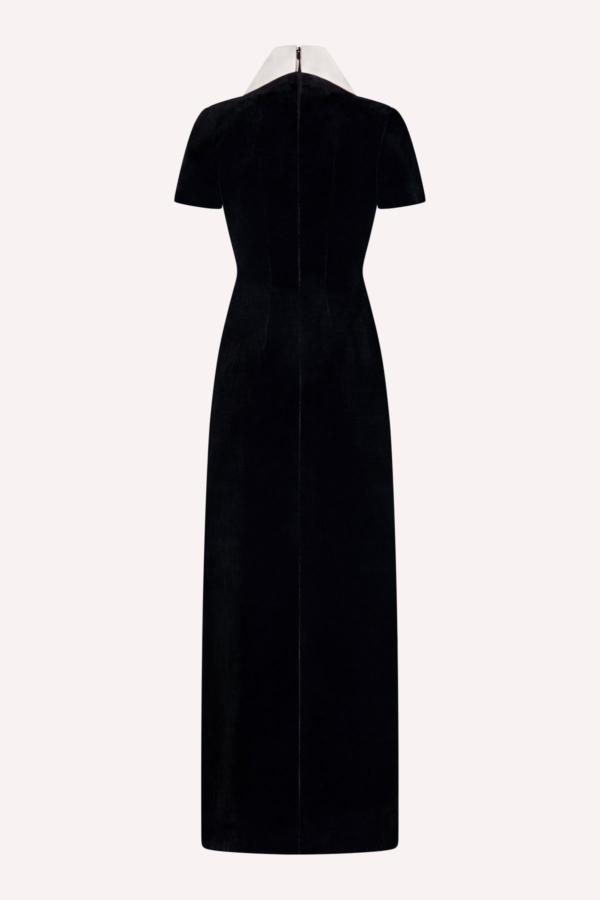 Runway Bow Dress Long Velvet Black/Ivory