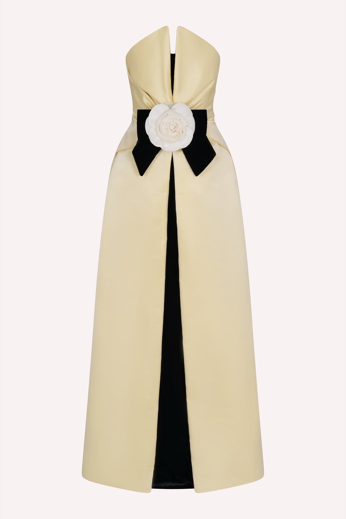 Butter Yellow Gown with Black Inner