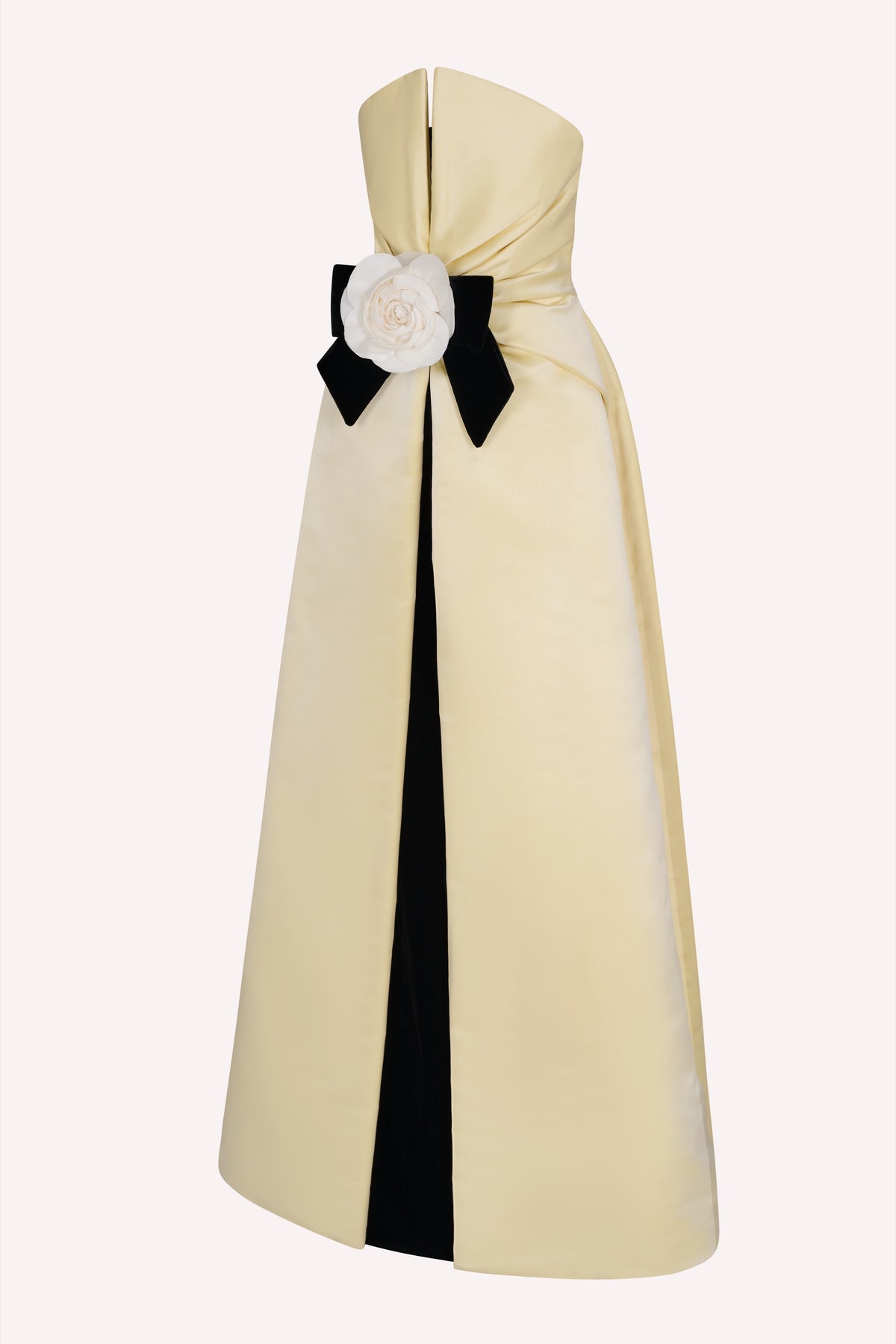 Butter Yellow Gown with Black Inner