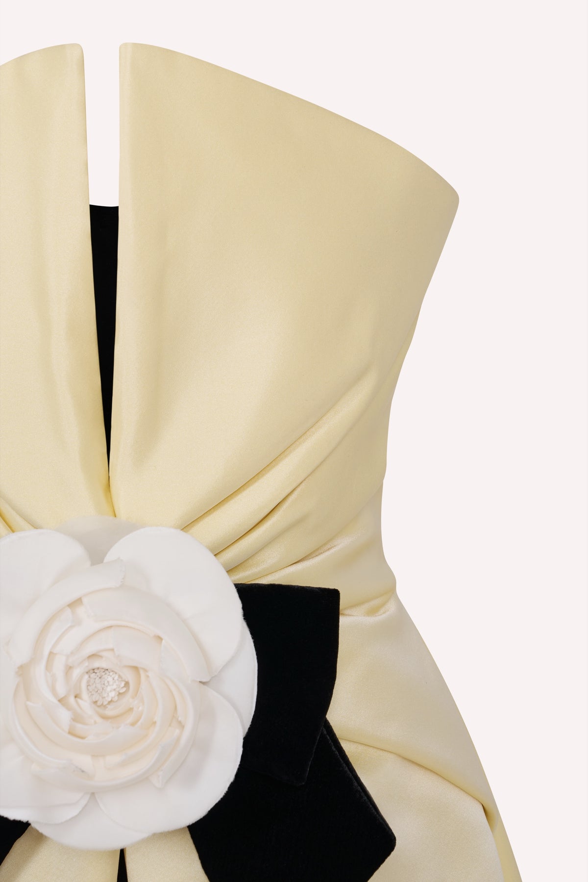 Butter Yellow Gown with Black Inner
