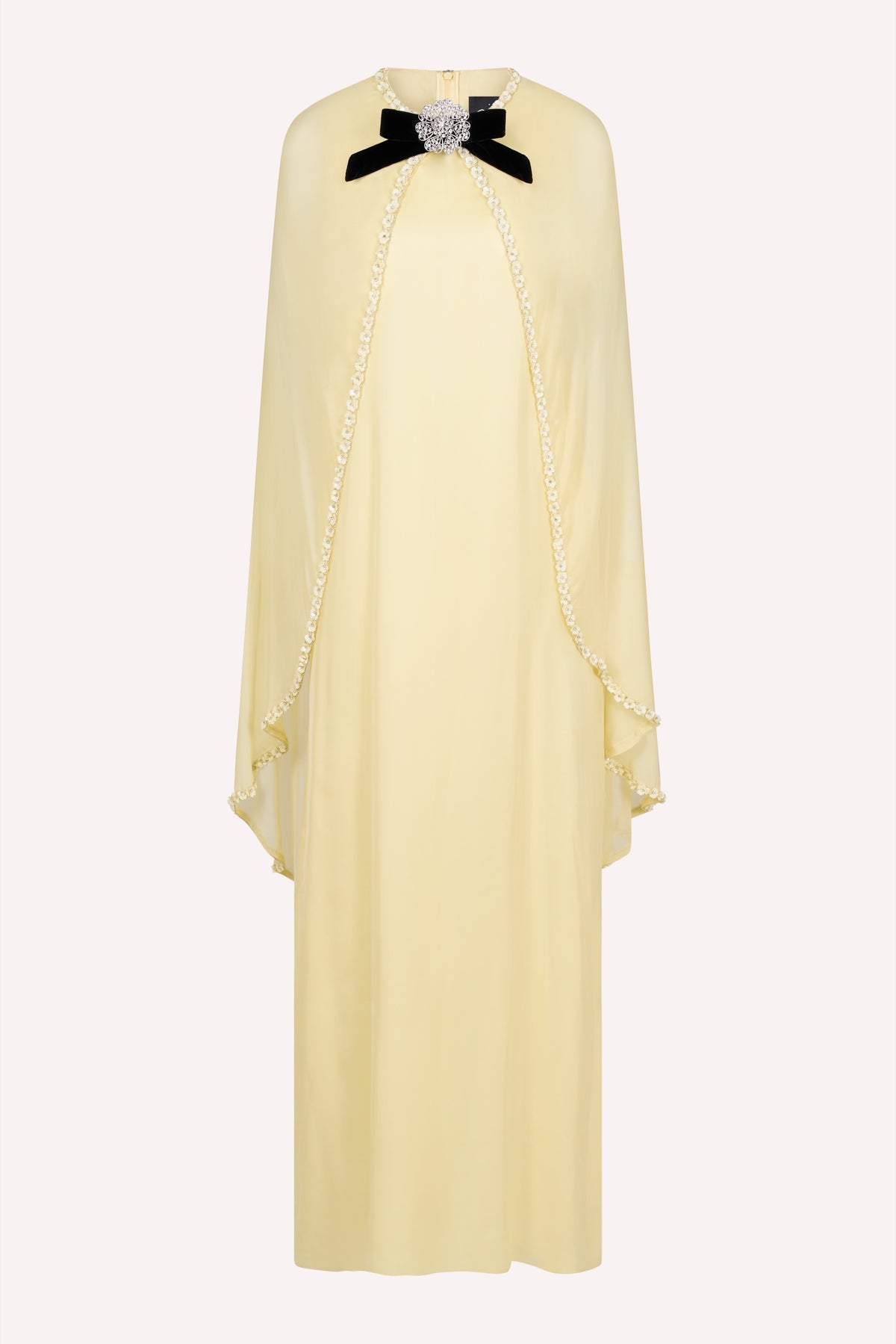 Yellow Chiffon Cape Dress
