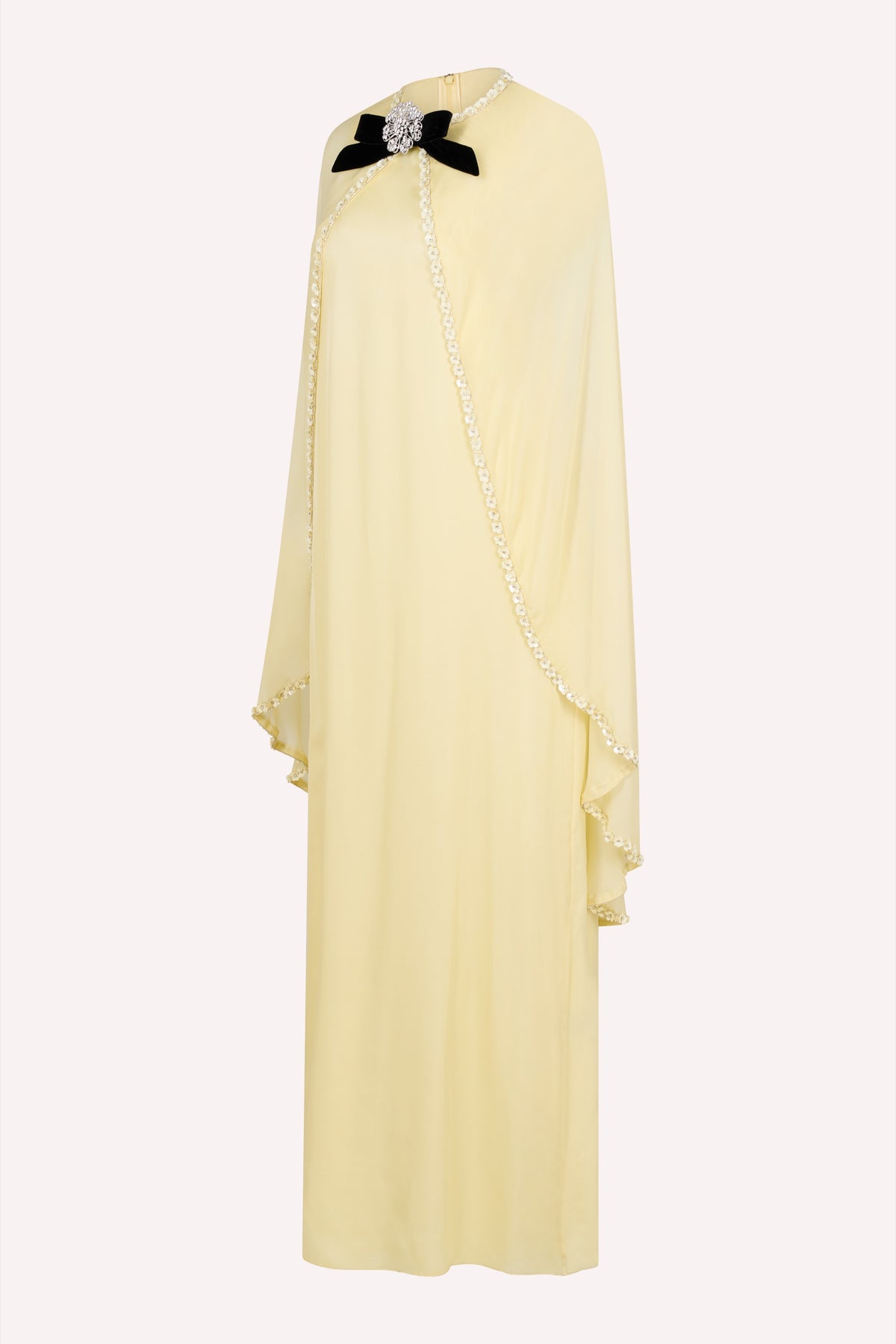 Yellow Chiffon Cape Dress