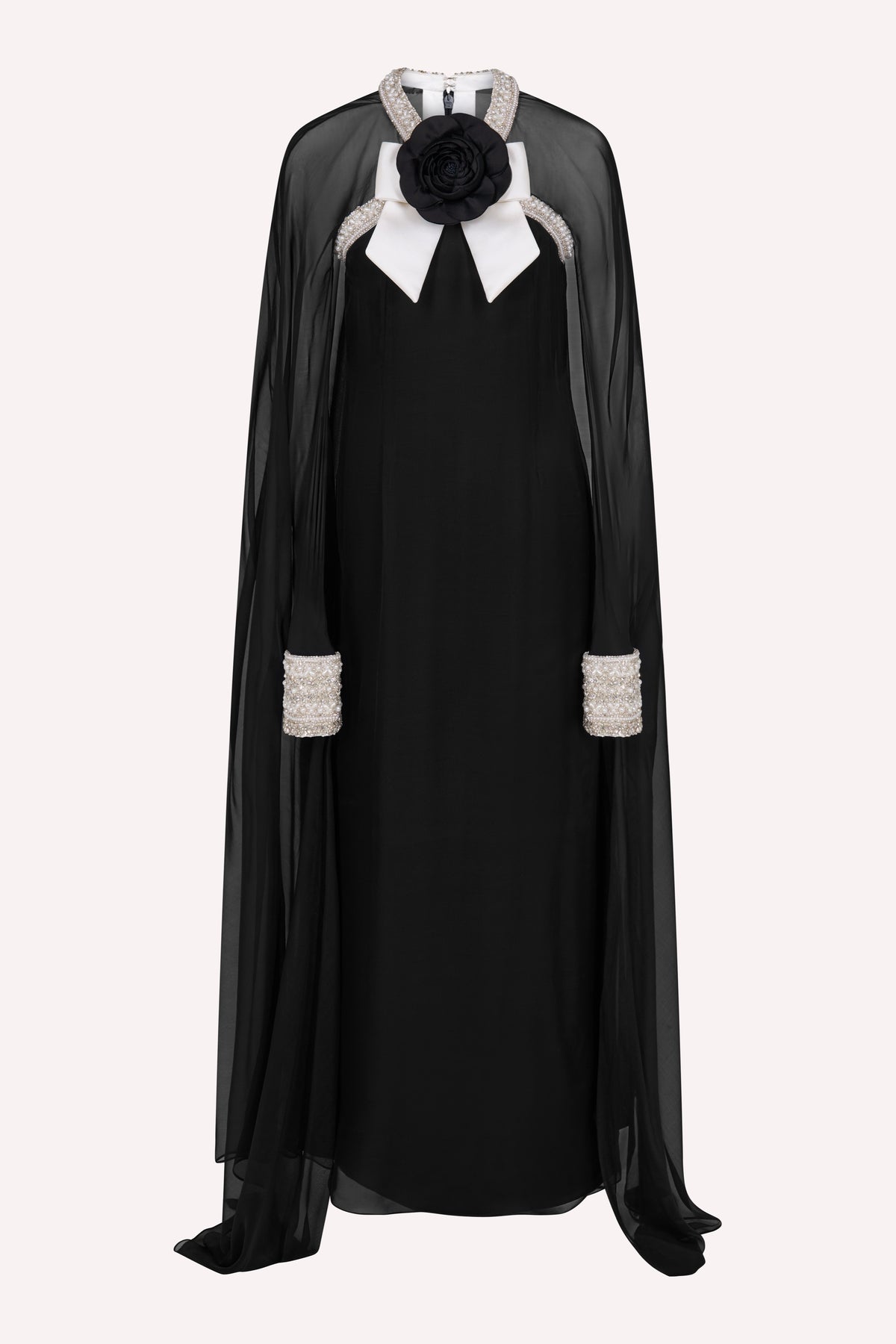 Runway Look 2 - Black Gown/ Chiffon Sleeve