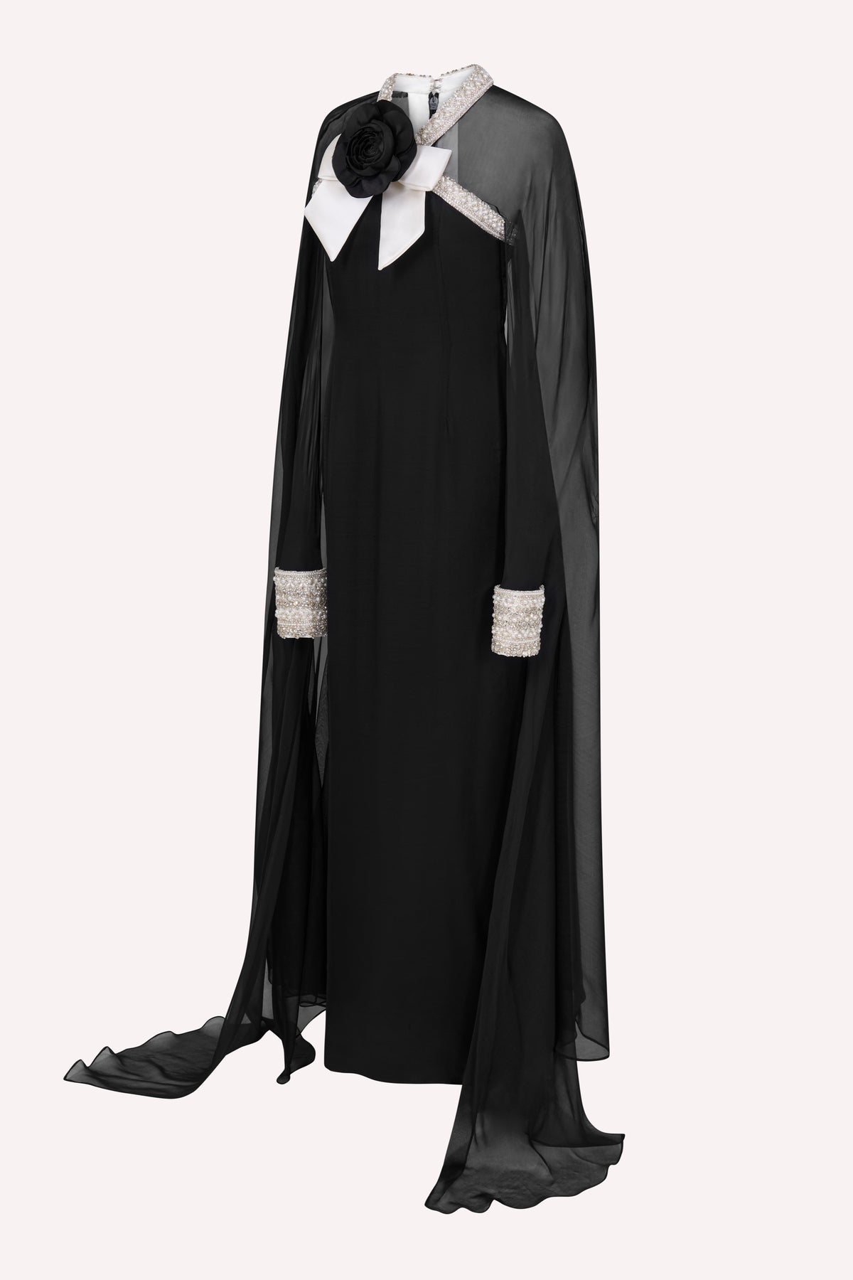 Runway Look 2 - Black Gown/ Chiffon Sleeve