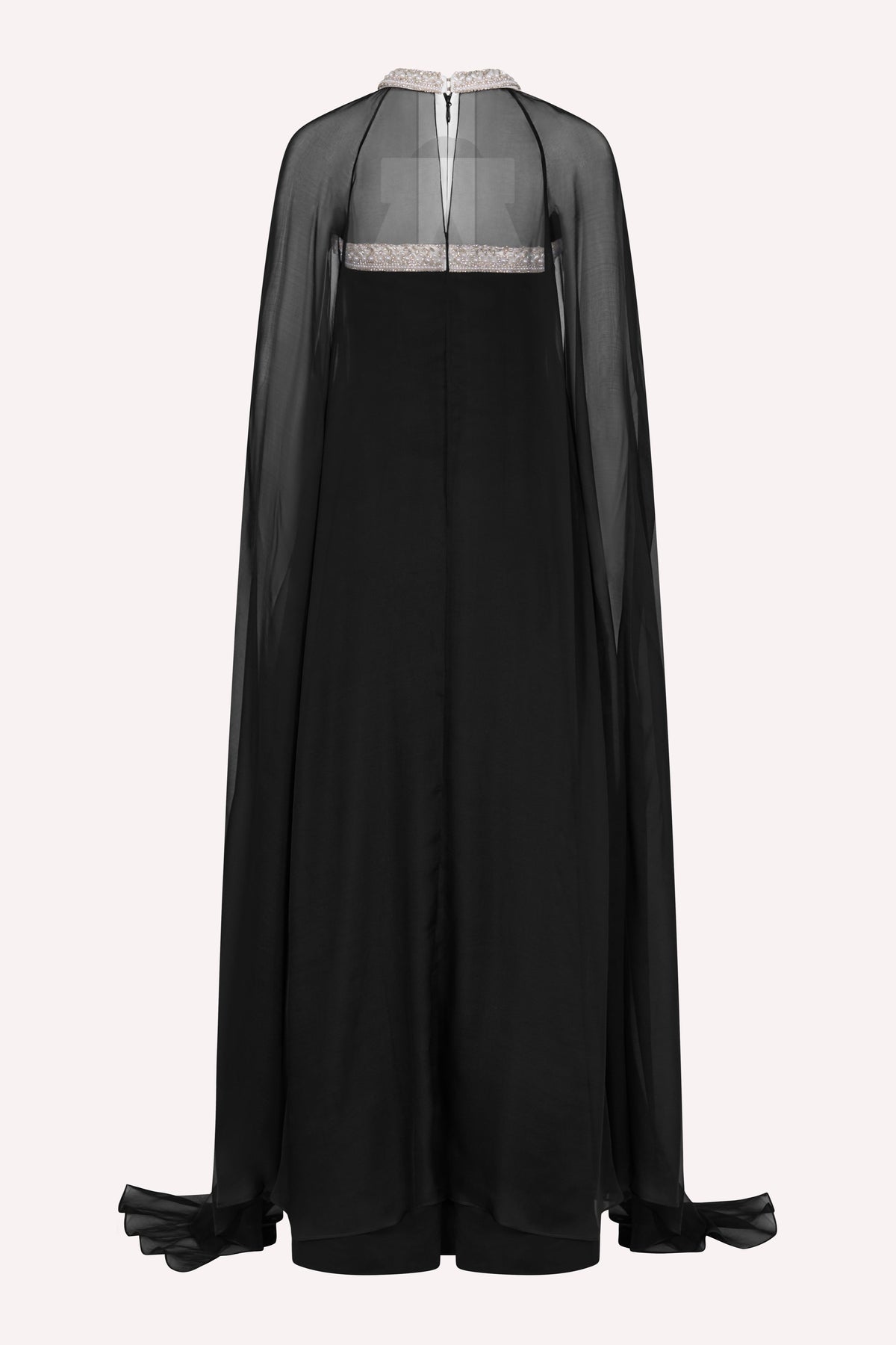 Runway Look 2 - Black Gown/ Chiffon Sleeve