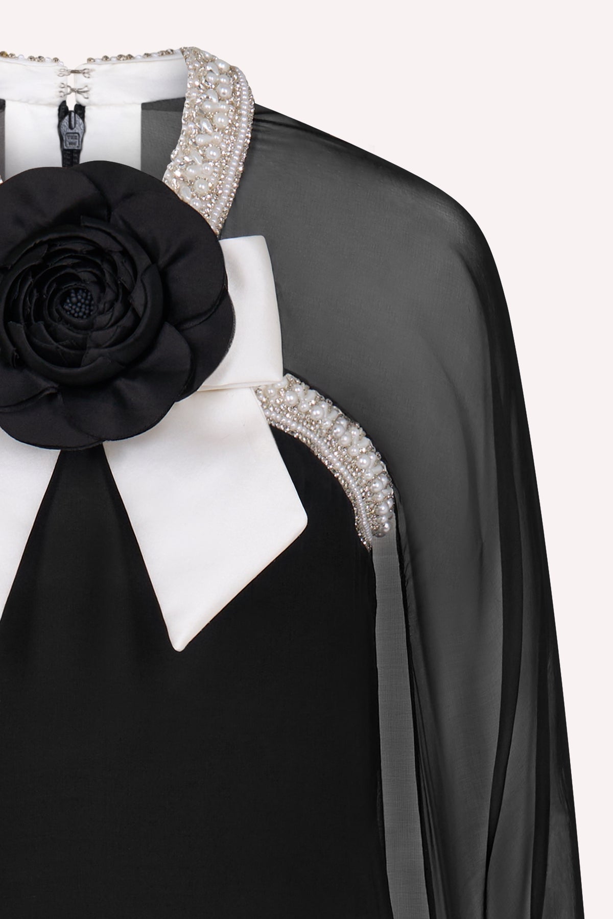 Runway Look 2 - Black Gown/ Chiffon Sleeve