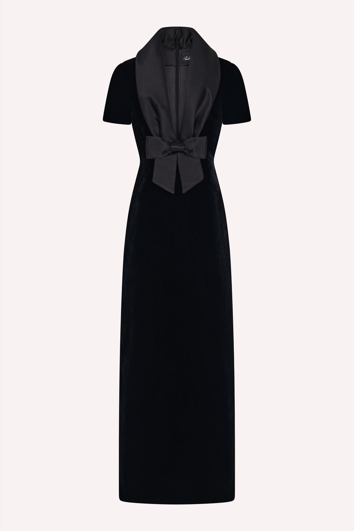 Runway Bow Dress Long Velvet Black/Black