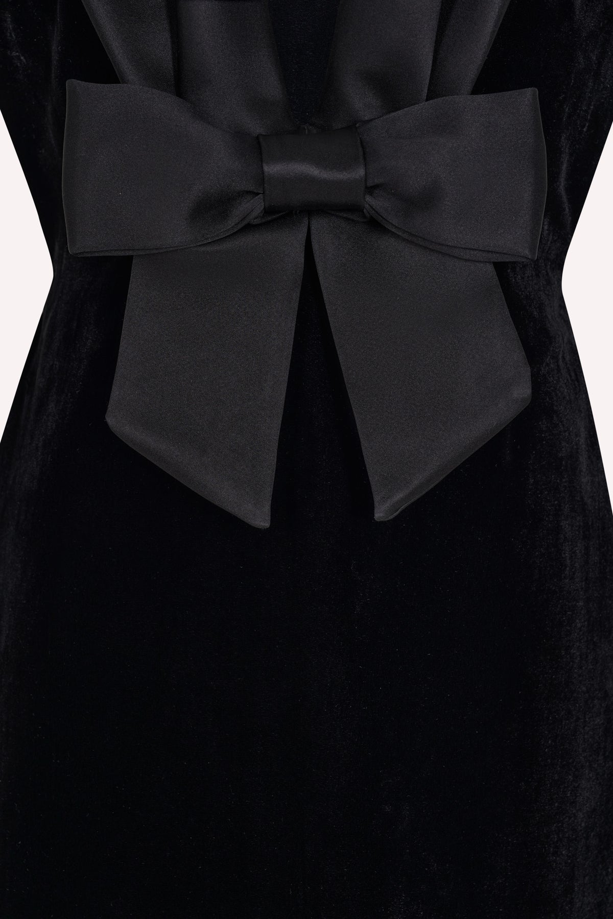 Runway Bow Dress Long Velvet Black/Black